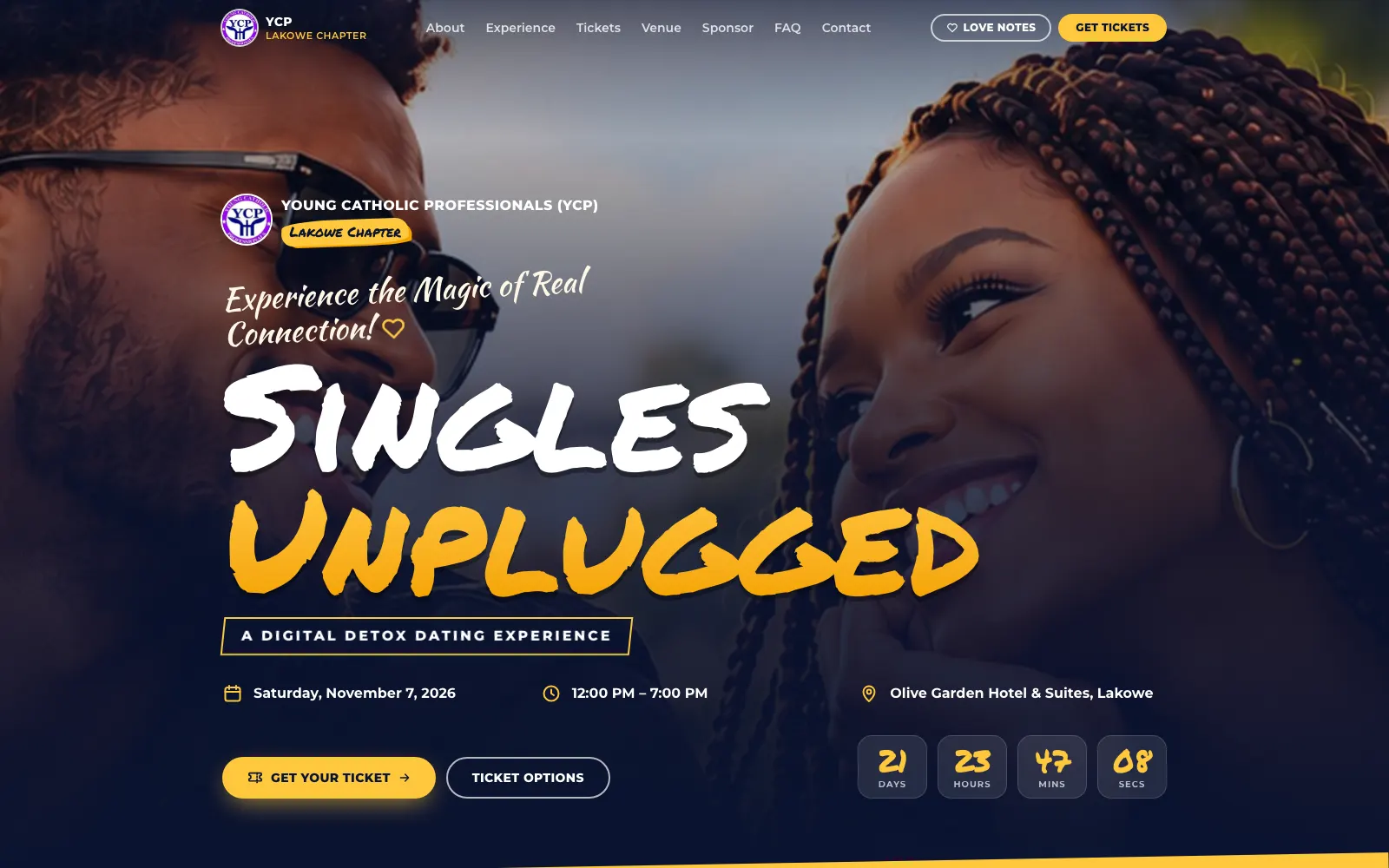 Singles Unplugged website, built by Bryv Technologies in Lagos